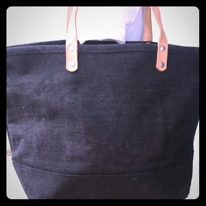 NWOT Muche Muchette navy blue Jute shoulder tote